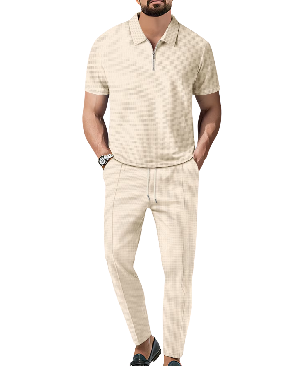 2-delt Zip Polo Sæt