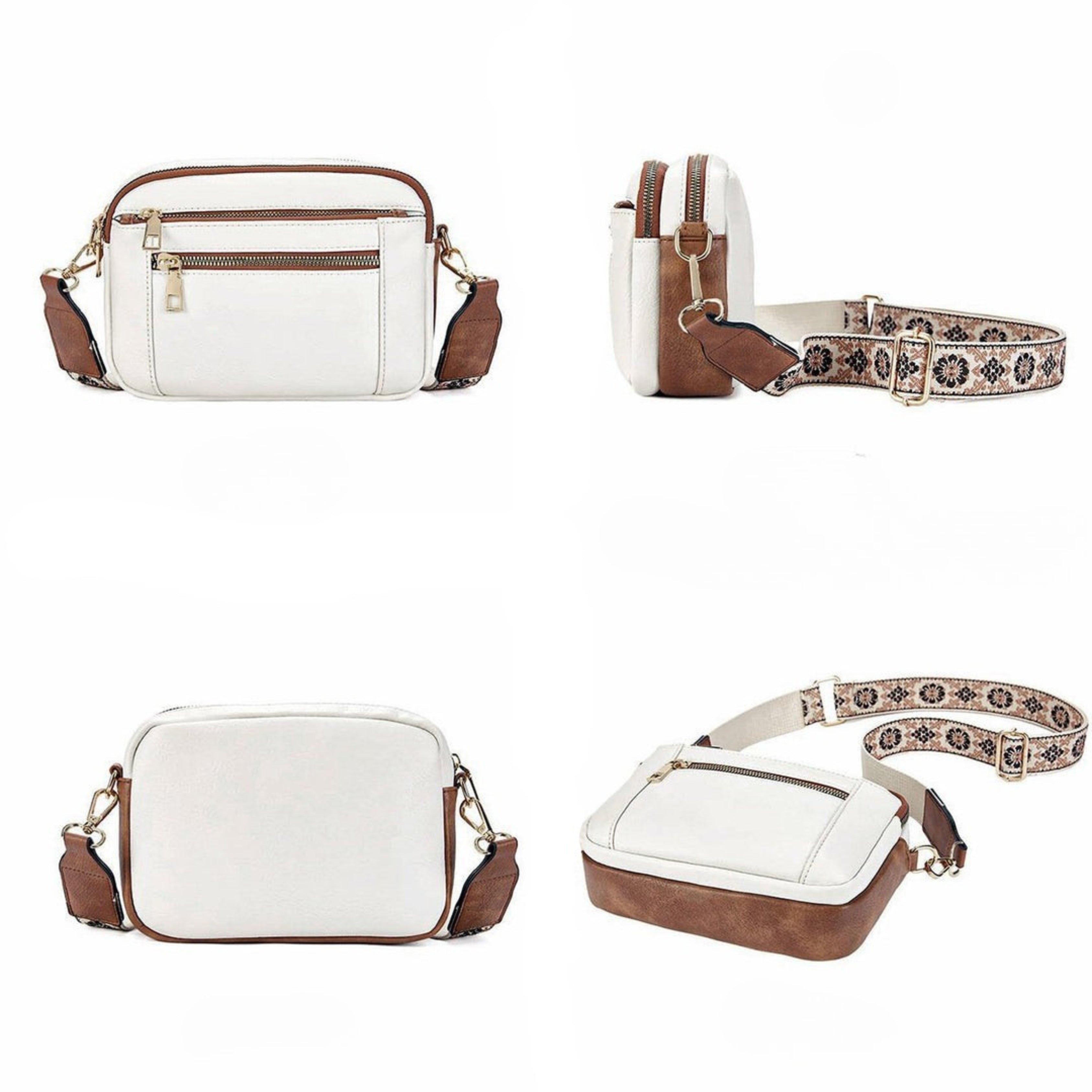 Sharena™ – Skuldertaske med blomstret rem