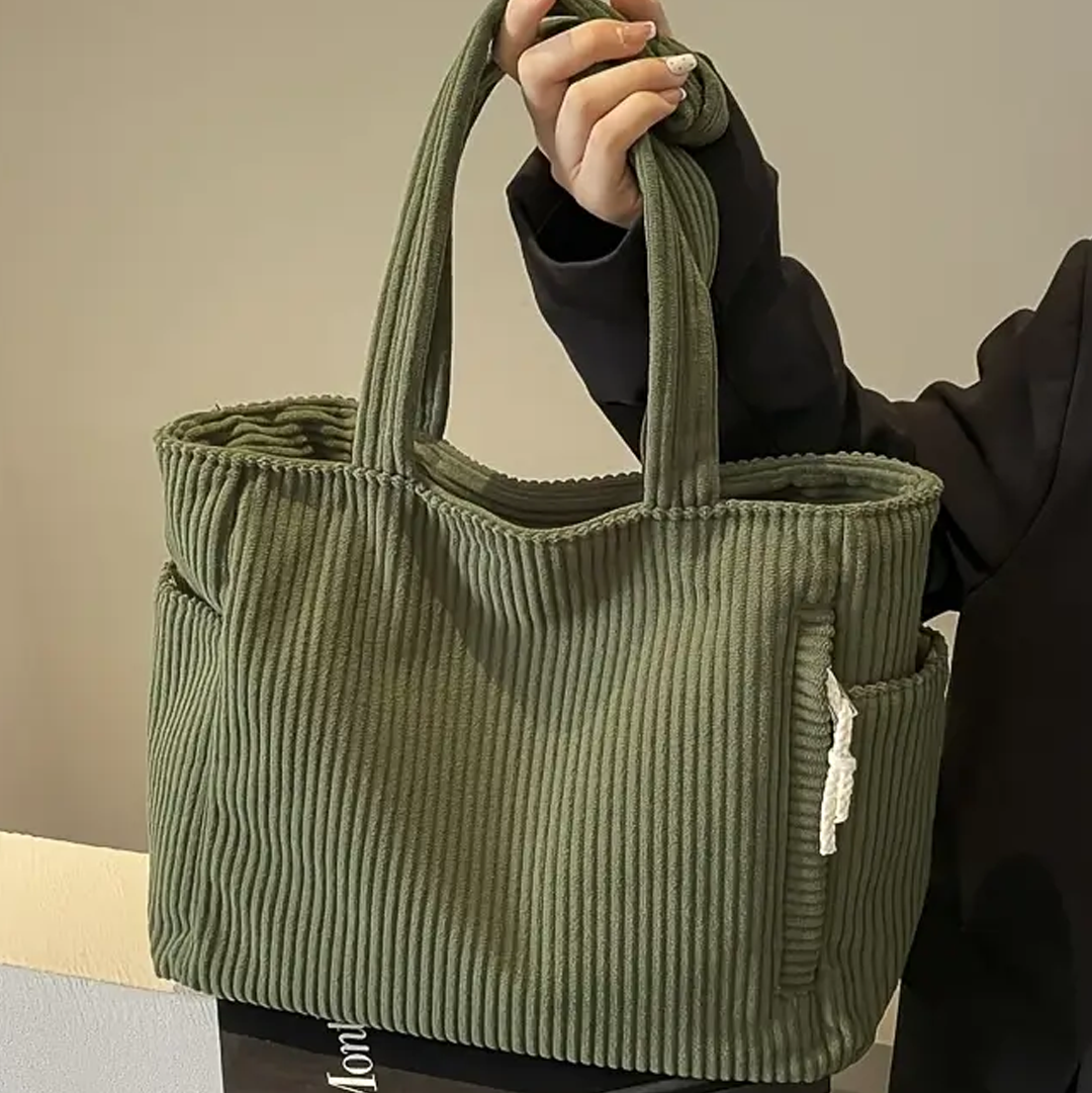 Tilda – Ribbet shopper med snore-detalje