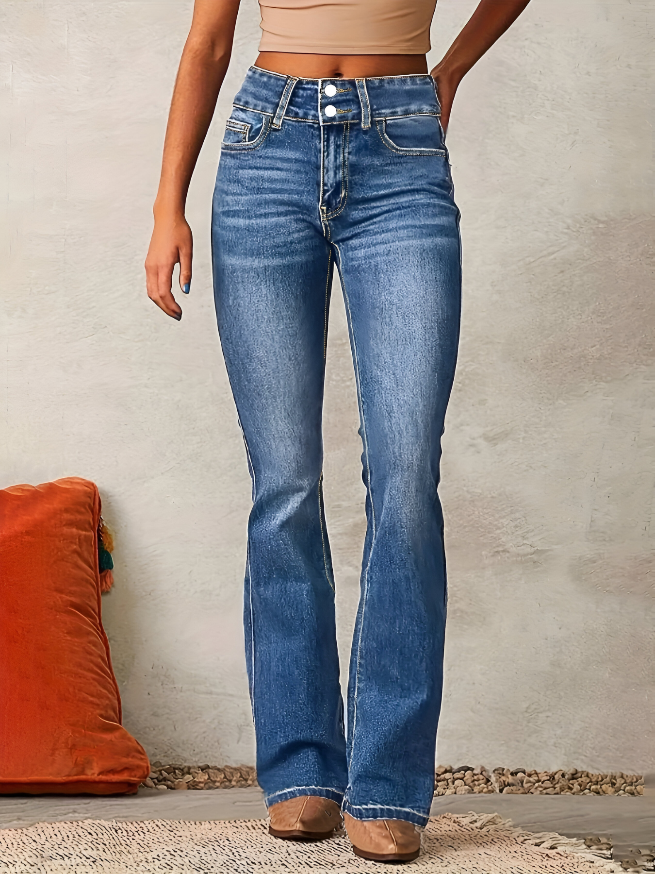 Isabel™ – Højtaljede Udbukede Jeans