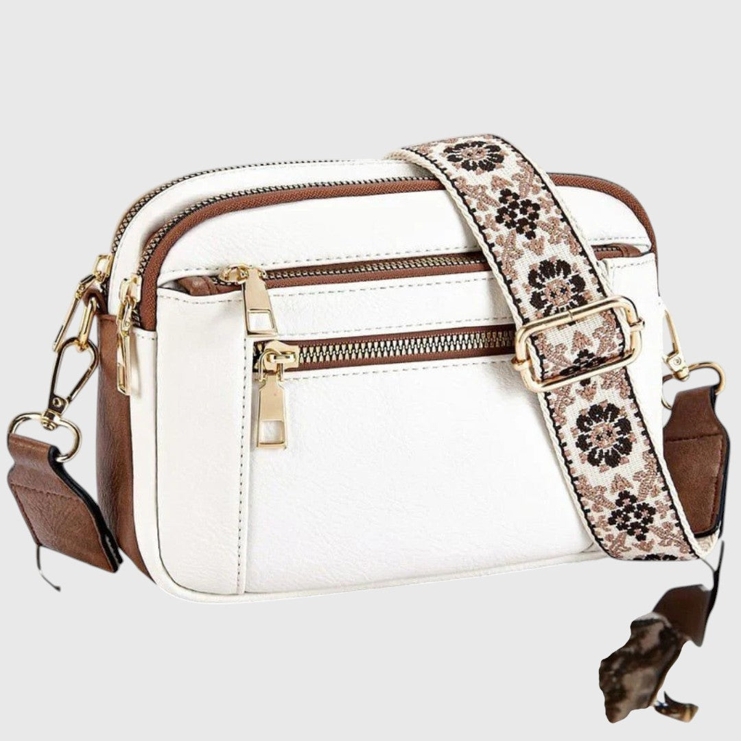 Sharena™ – Skuldertaske med blomstret rem