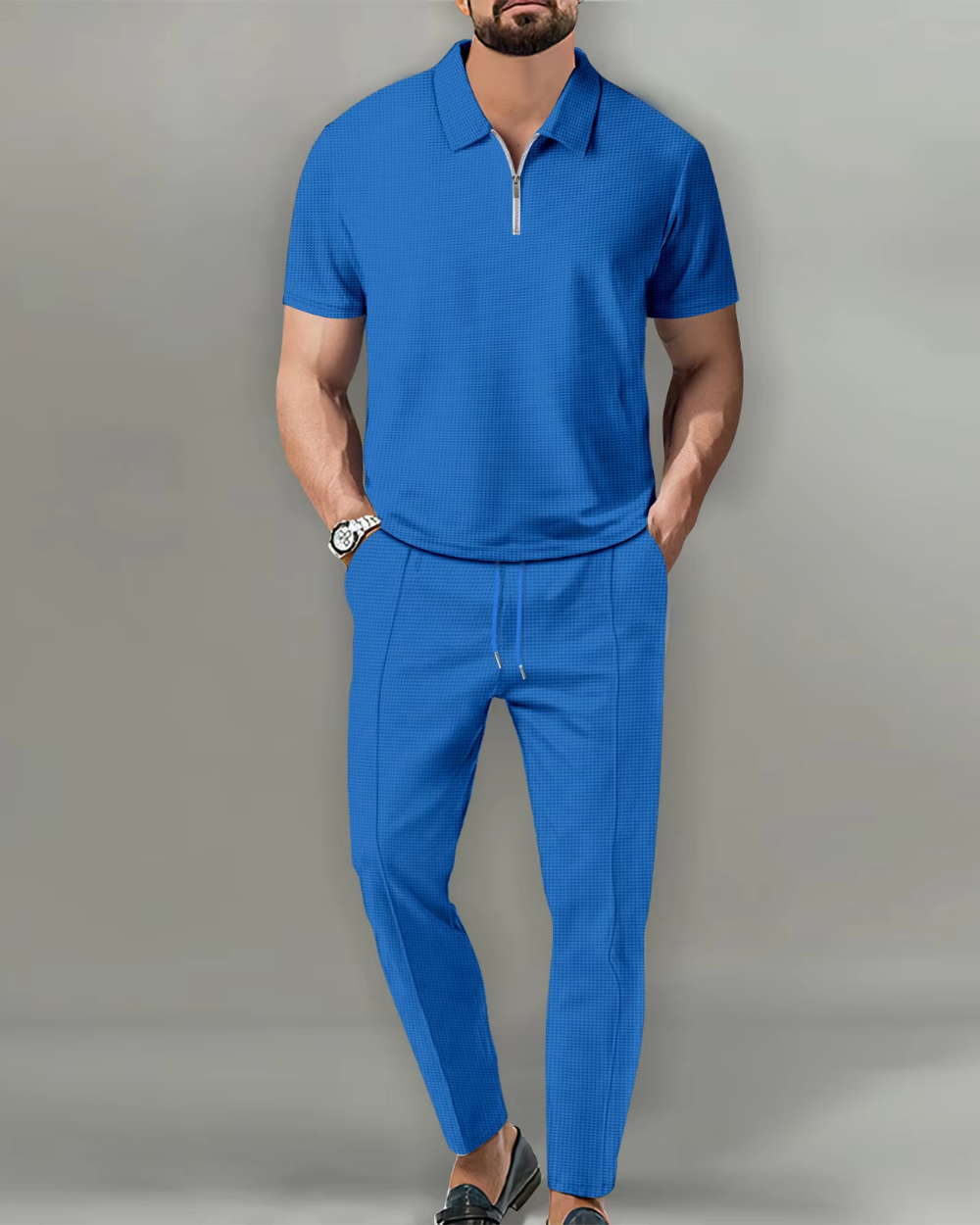 2-delt Zip Polo Sæt