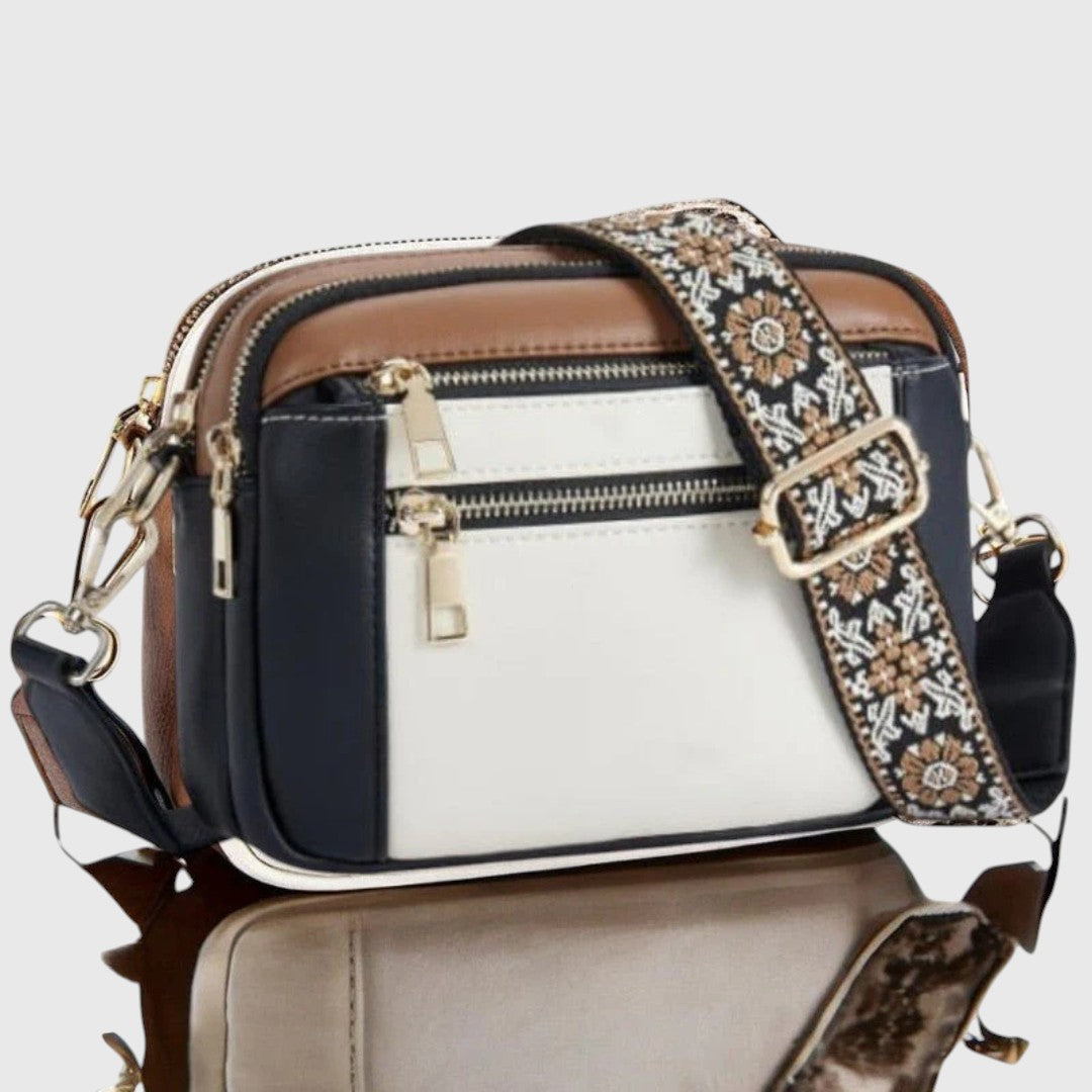 Sharena™ – Skuldertaske med blomstret rem
