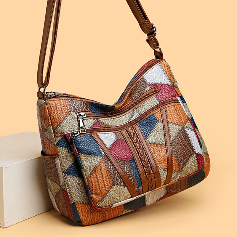 Lisa™ | Fern Patchwork Skuldertaske
