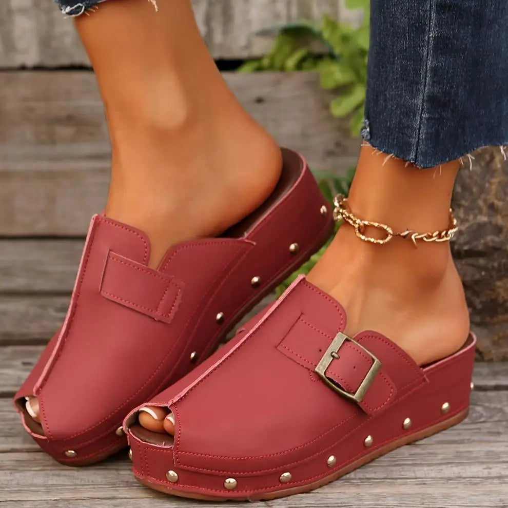 Liva | Elegant Komfort Sandal med Let Kilehæl