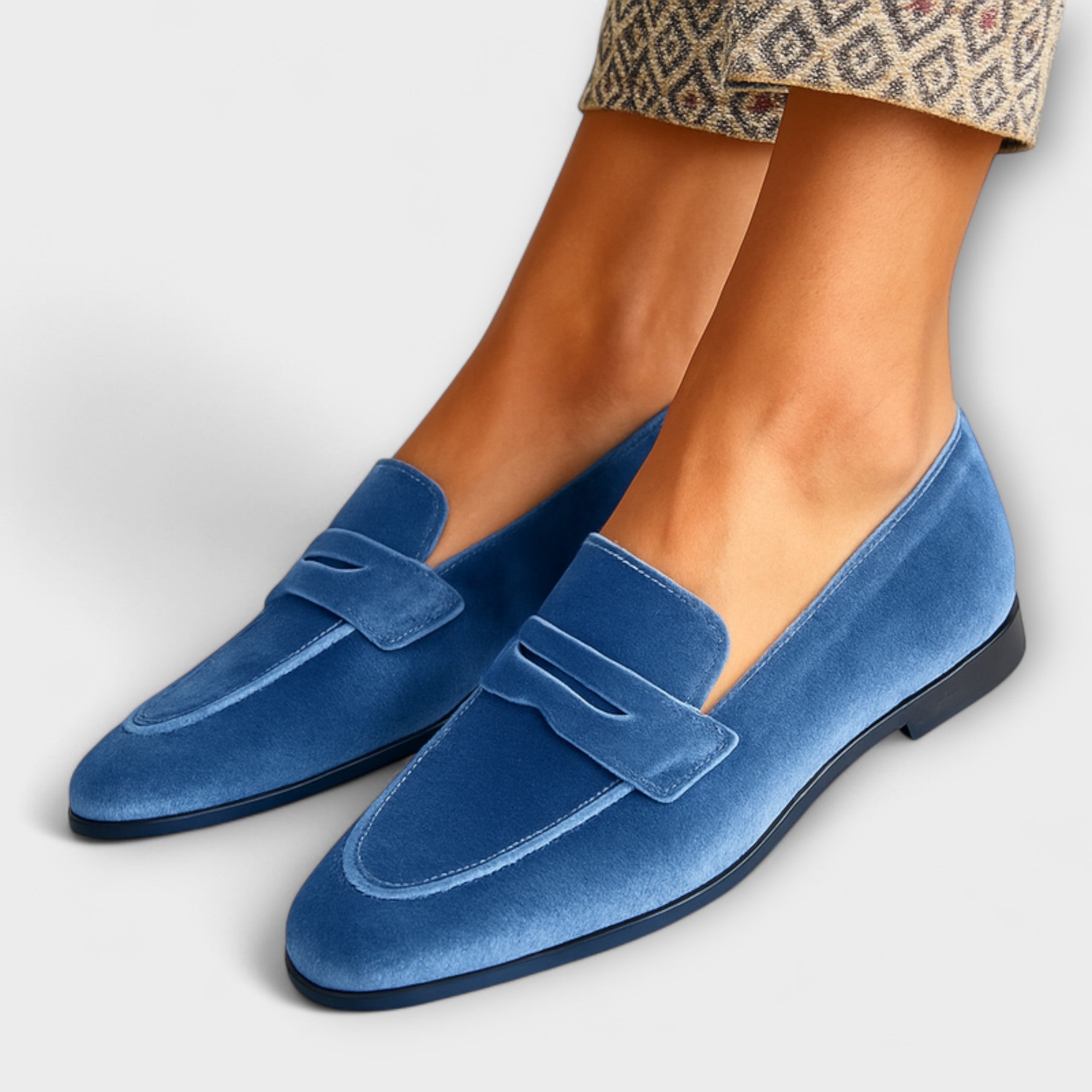 Louise – Bløde Velour Loafers