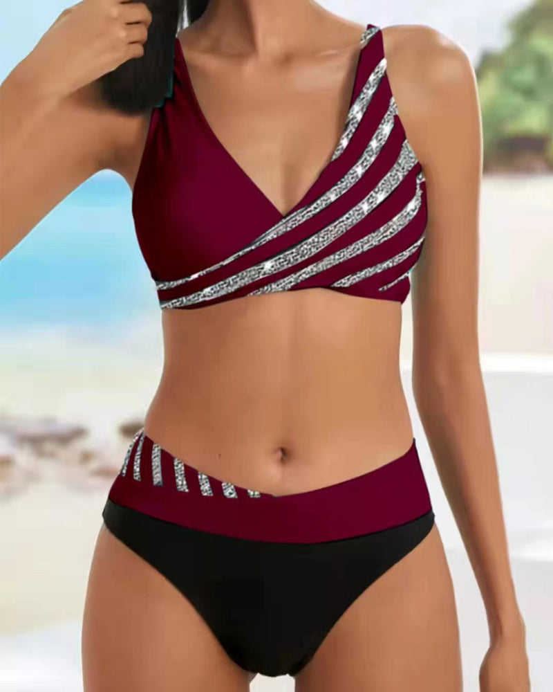 Mona - Varm bikini med print