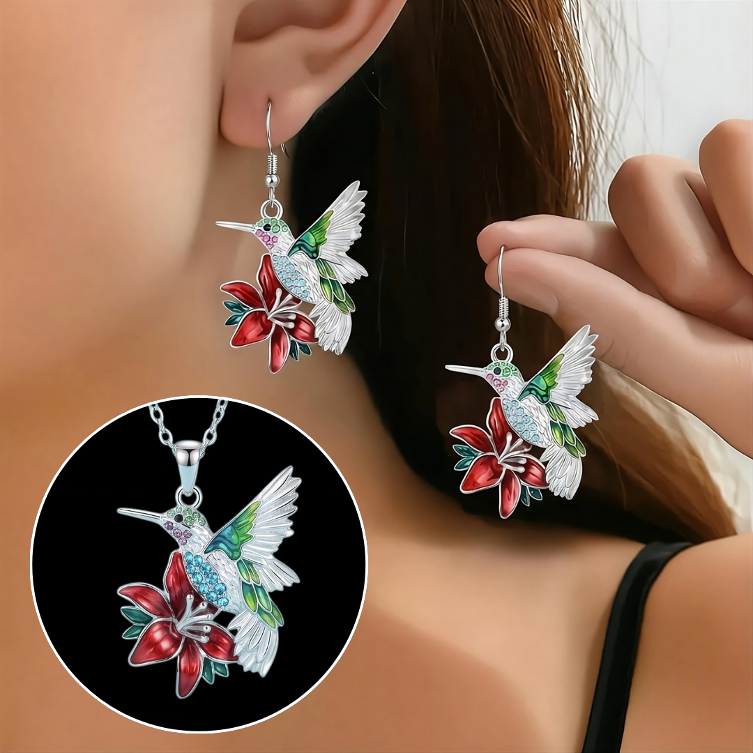 Magisk kolibri øreringe med gratis halskæde | Begrænset tilbud