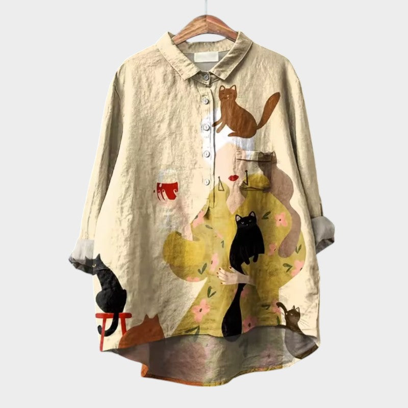Sofia™ | Kunstnerisk Printbluse