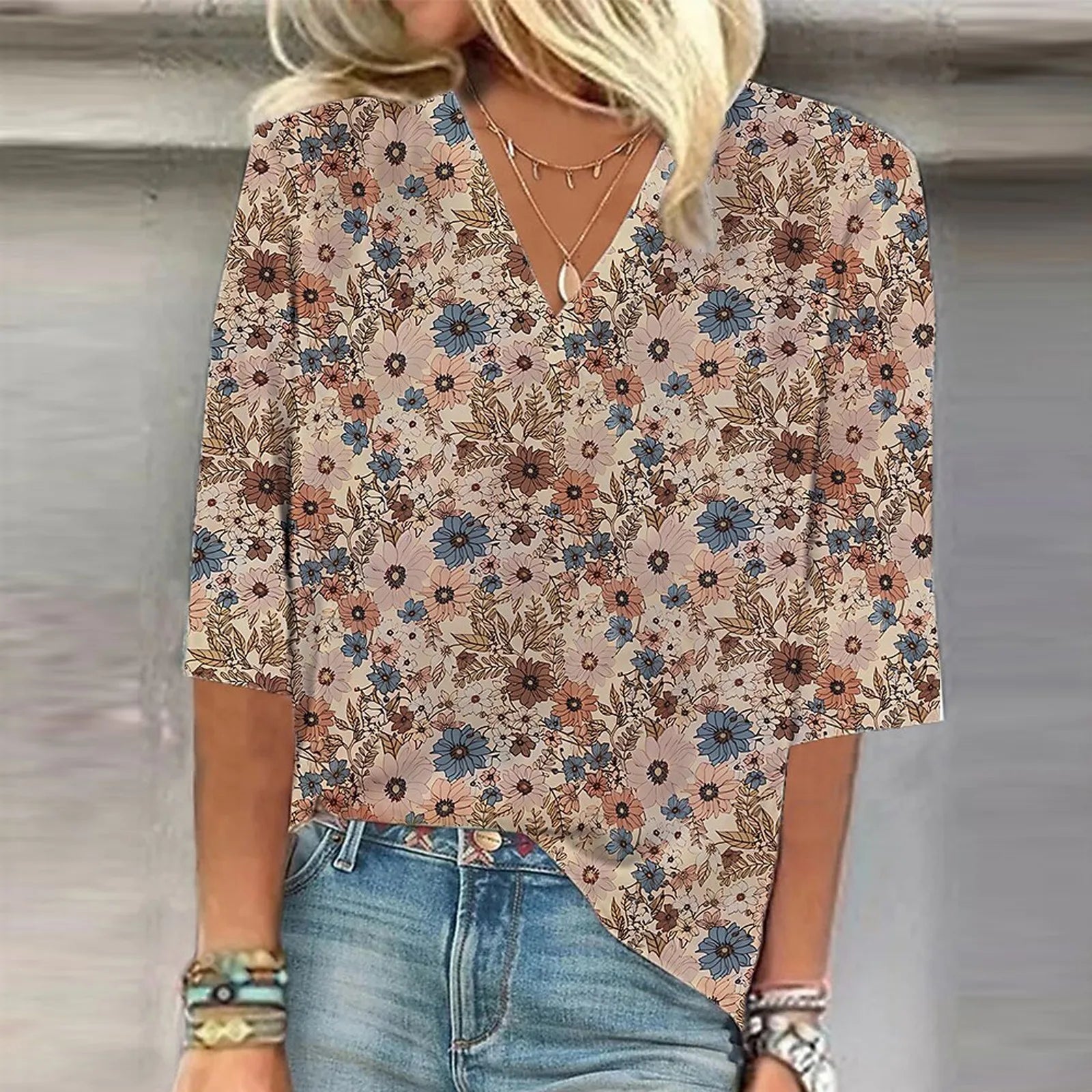 Sofia™ | Levende Boho Bluse med tryk