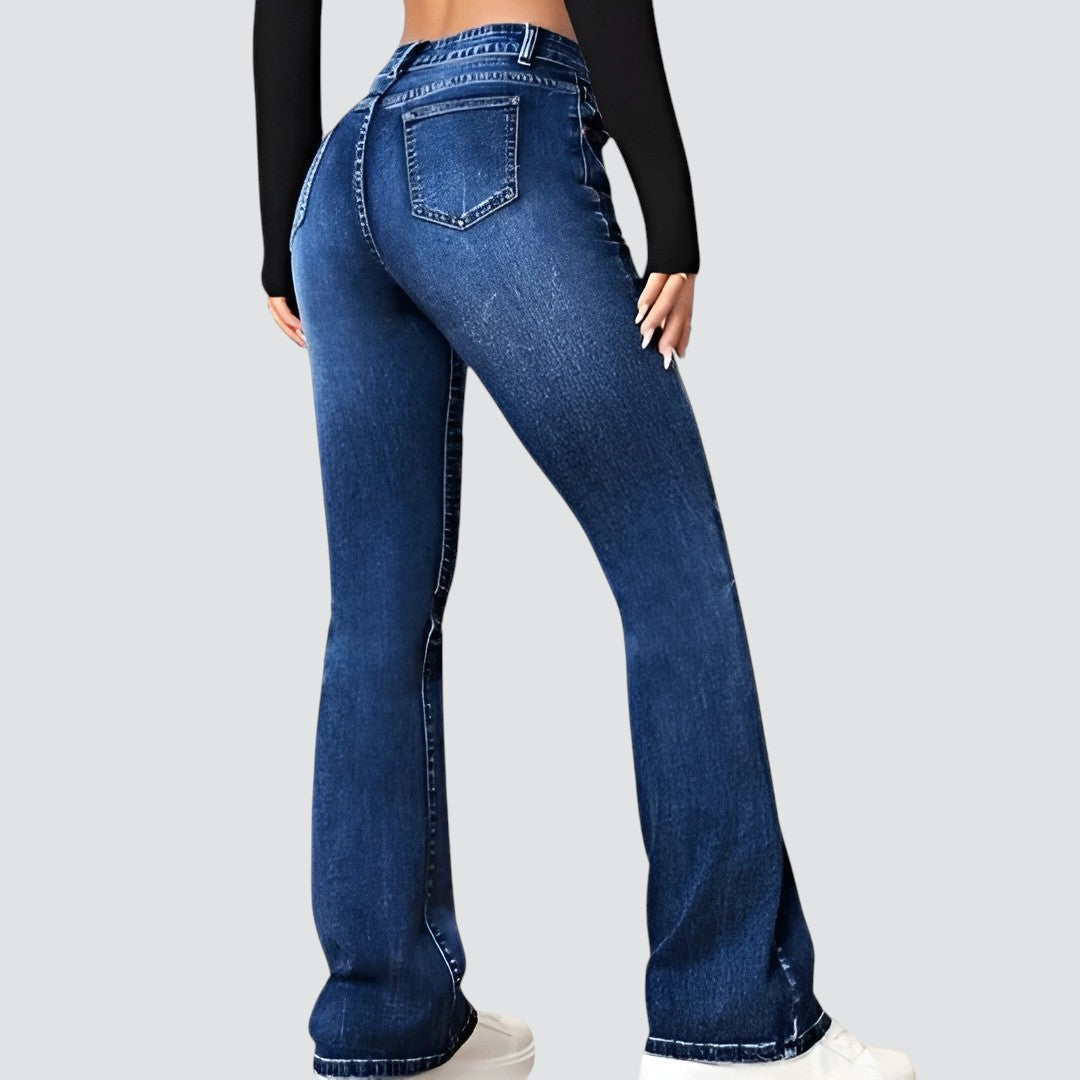 Edna | Stilfulde Højtaljede Jeans med Brede Ben