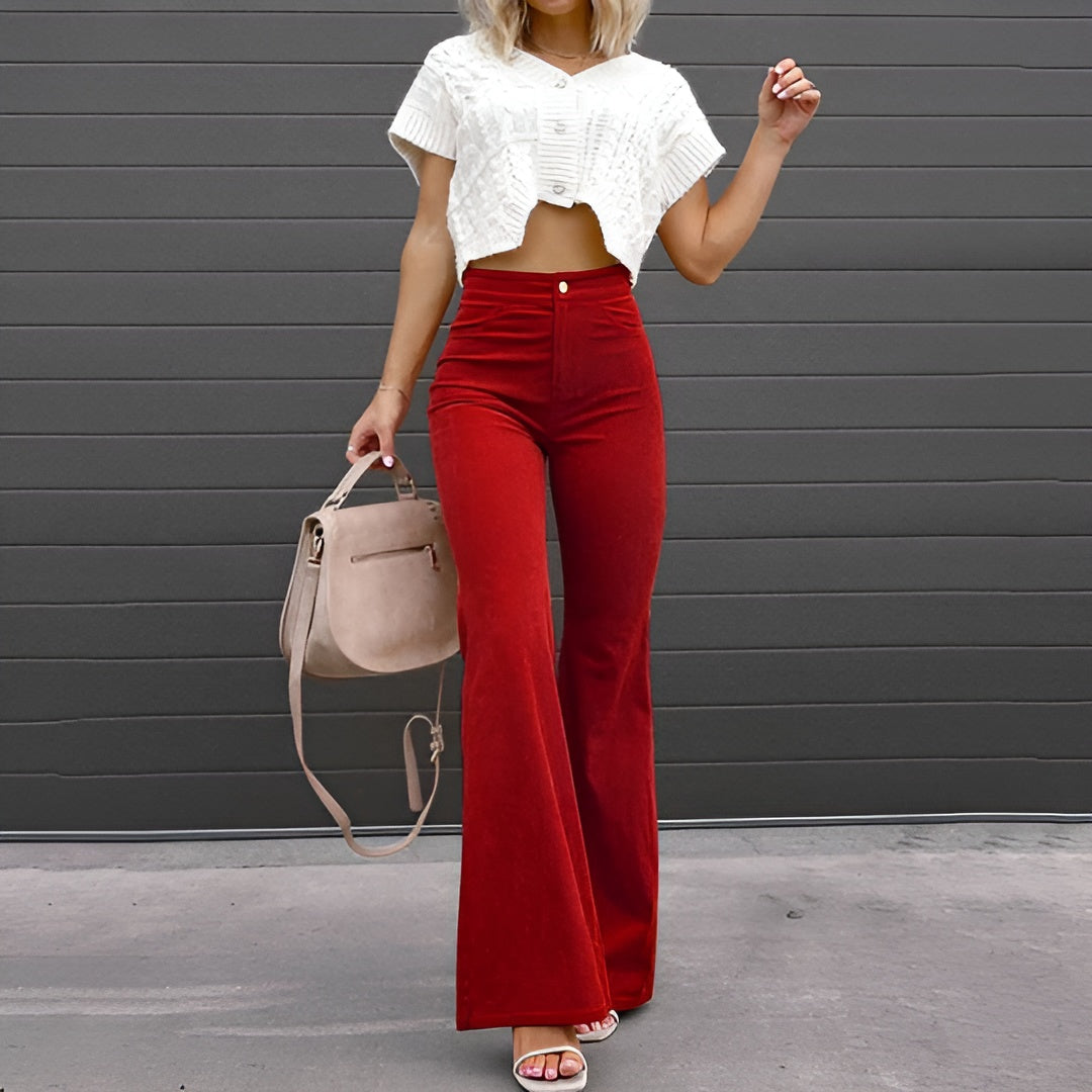 Stine | Stilfulde High-Waist Flared Bukser