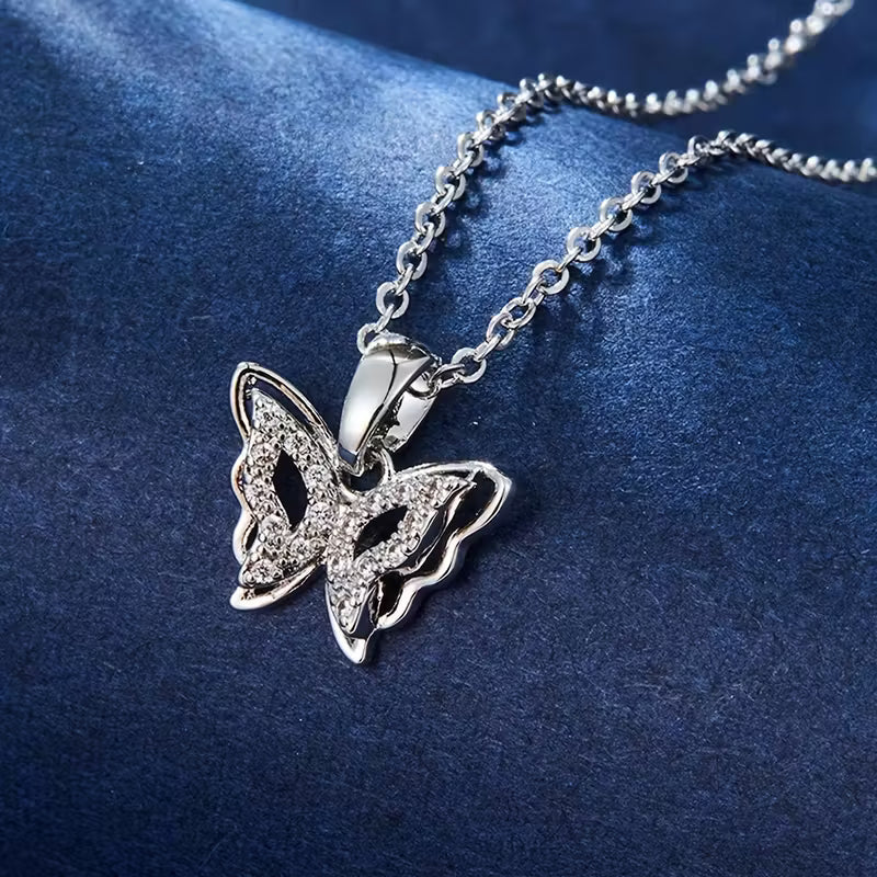 Sommerfugl lykkebringer øreringe med gratis halskæde | Begrænset tilbud