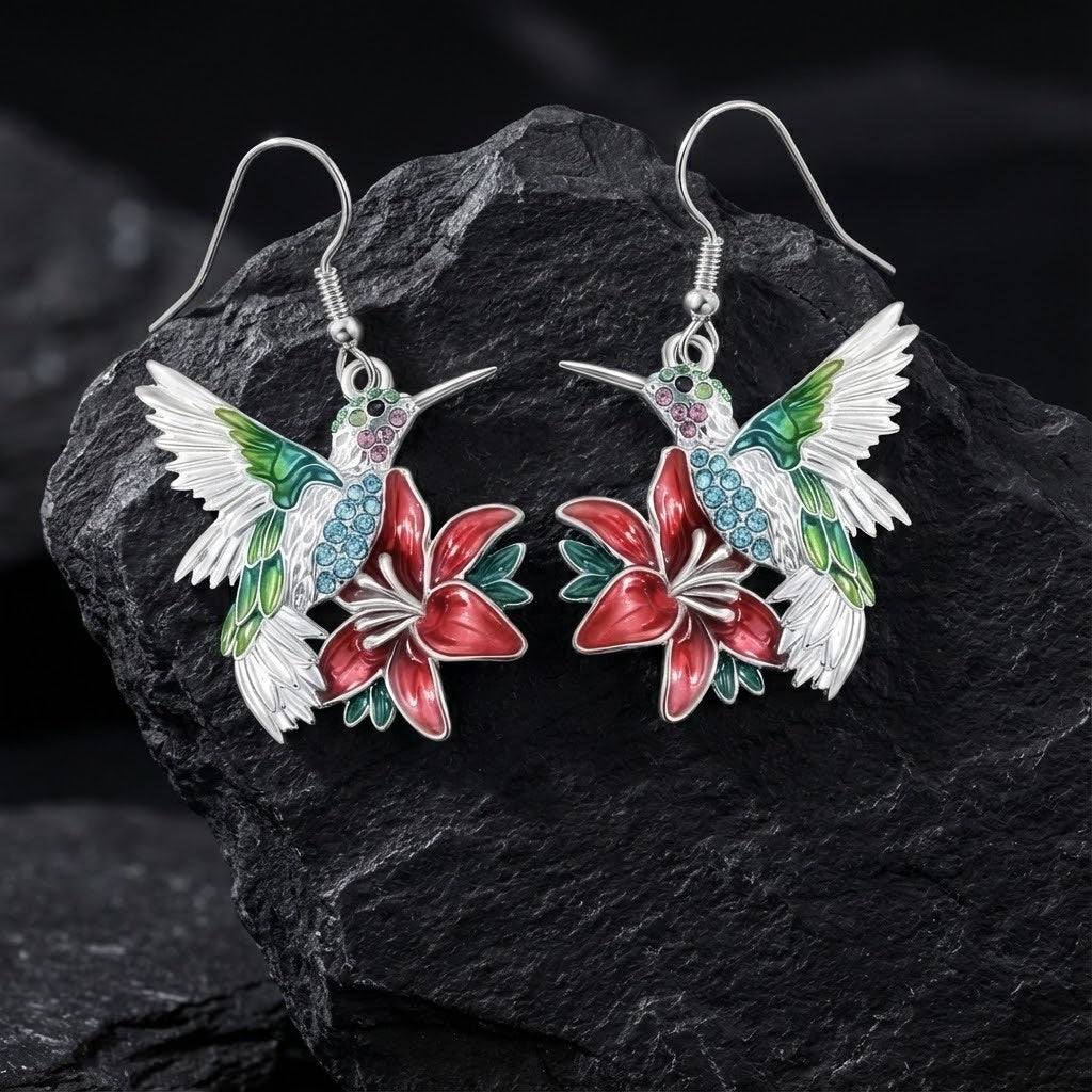 Magisk kolibri øreringe med gratis halskæde | Begrænset tilbud