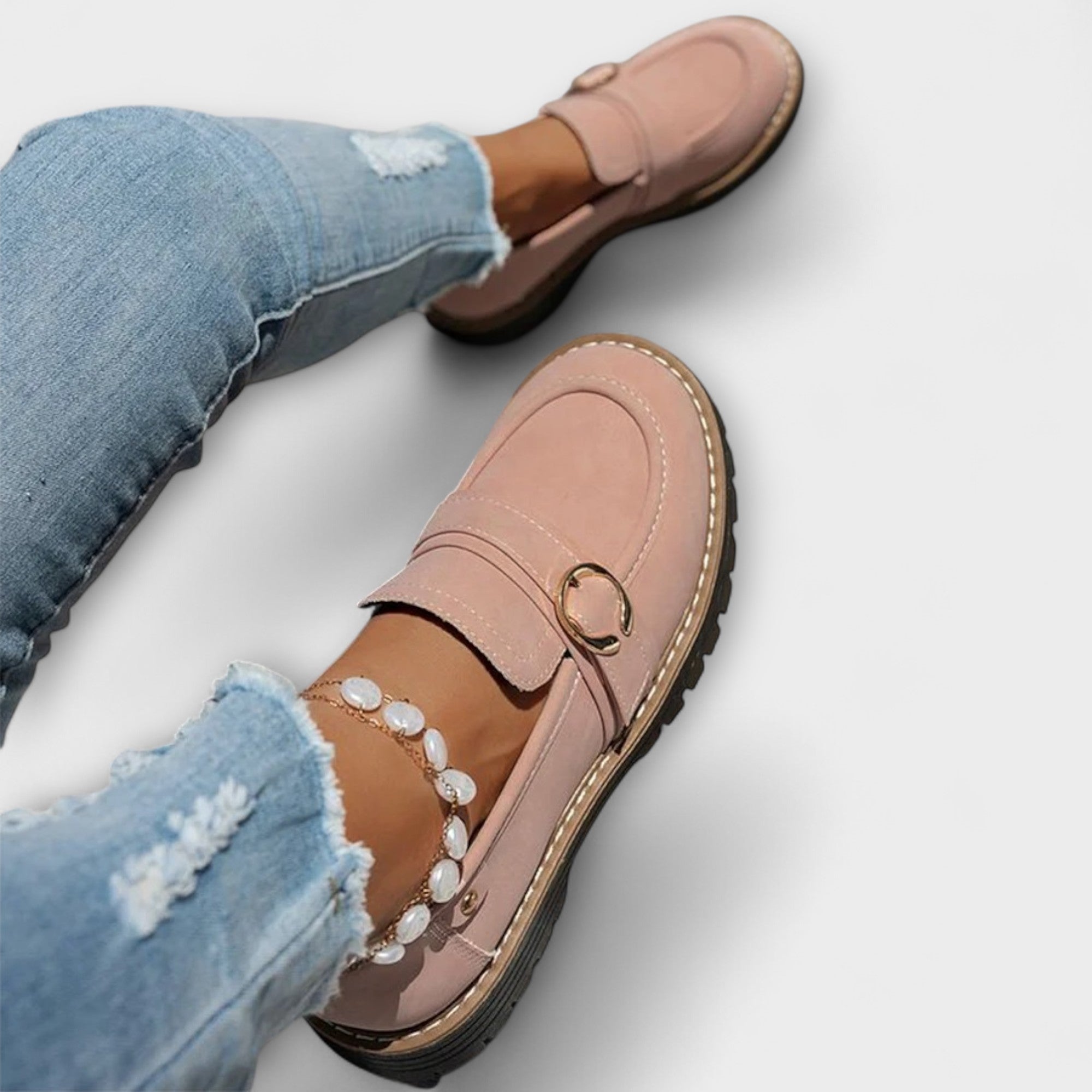 Lora – Casual Loafers med Rund Snude