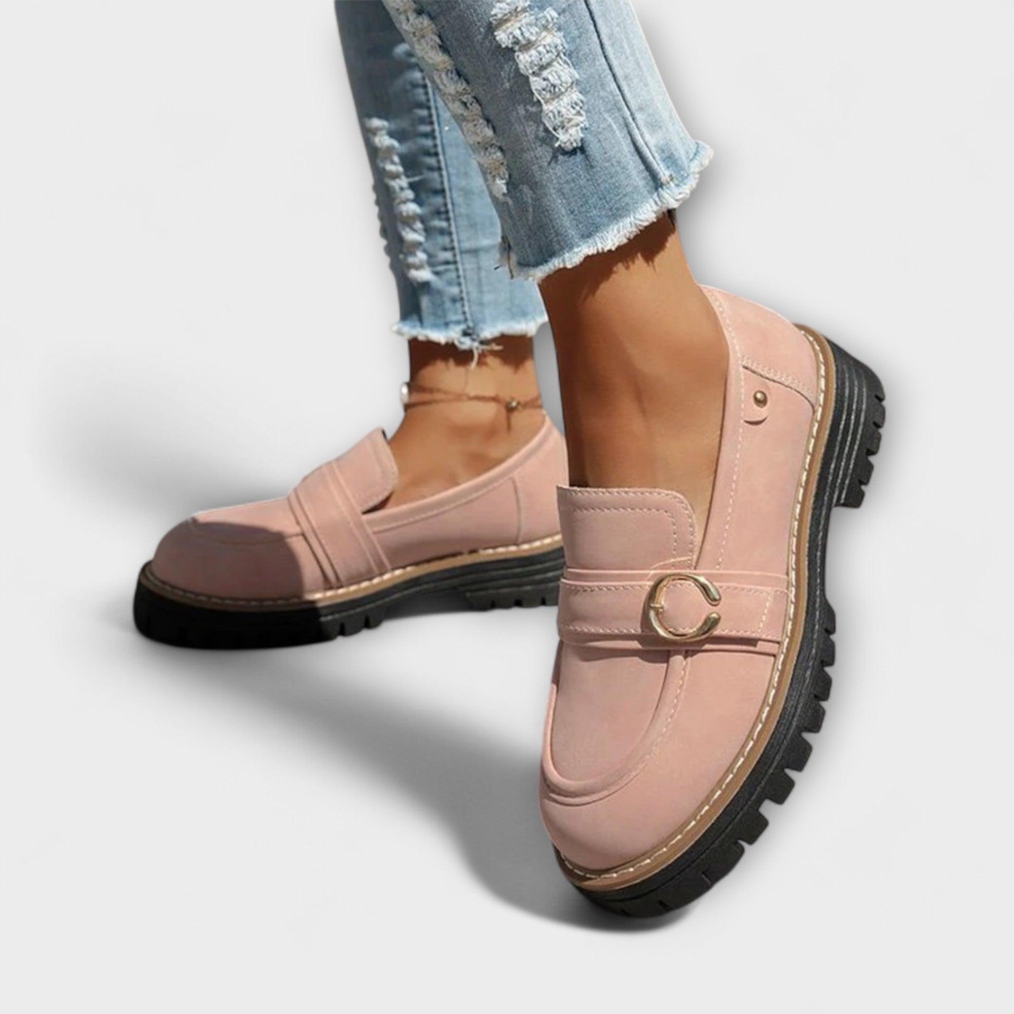 Lora – Casual Loafers med Rund Snude
