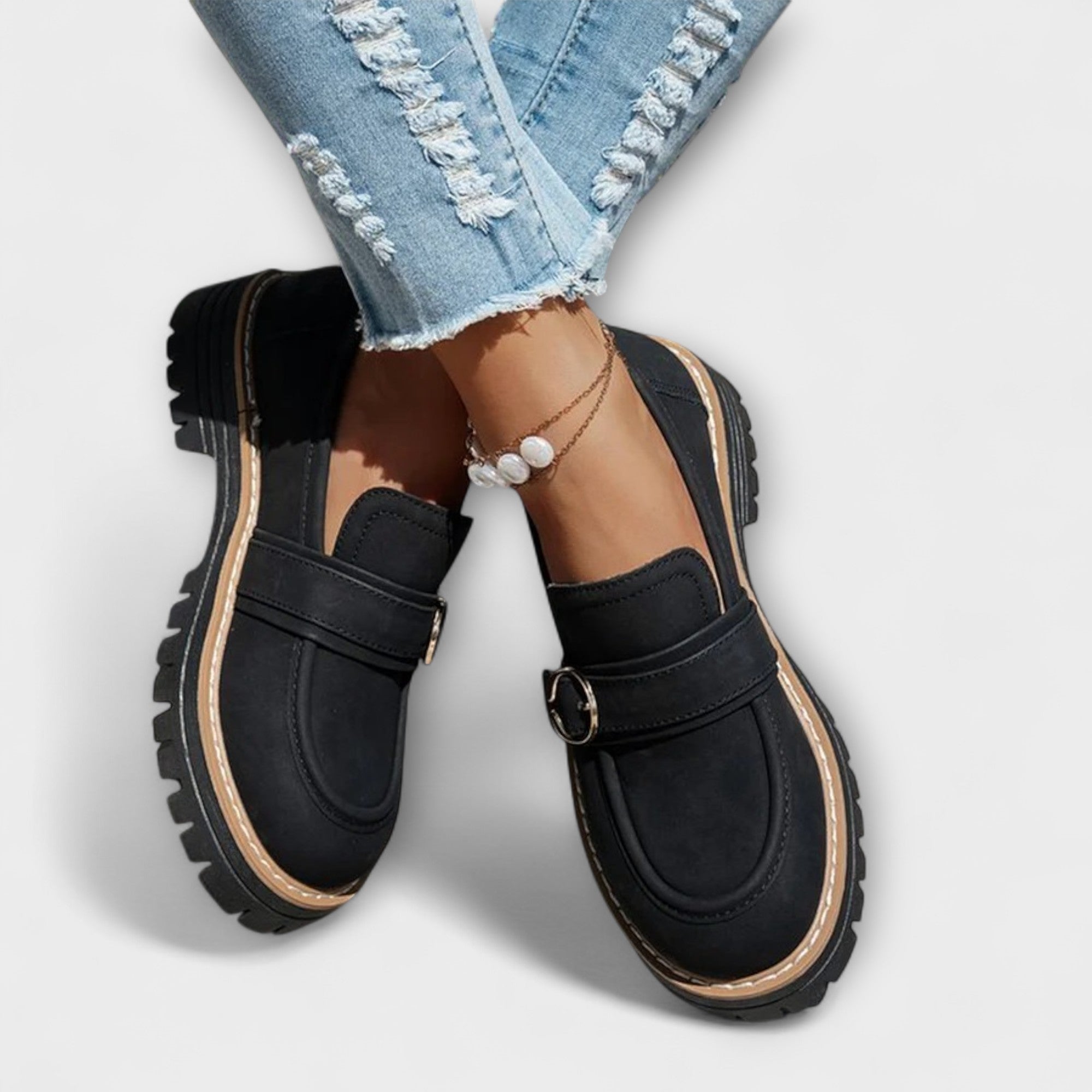 Lora – Casual Loafers med Rund Snude