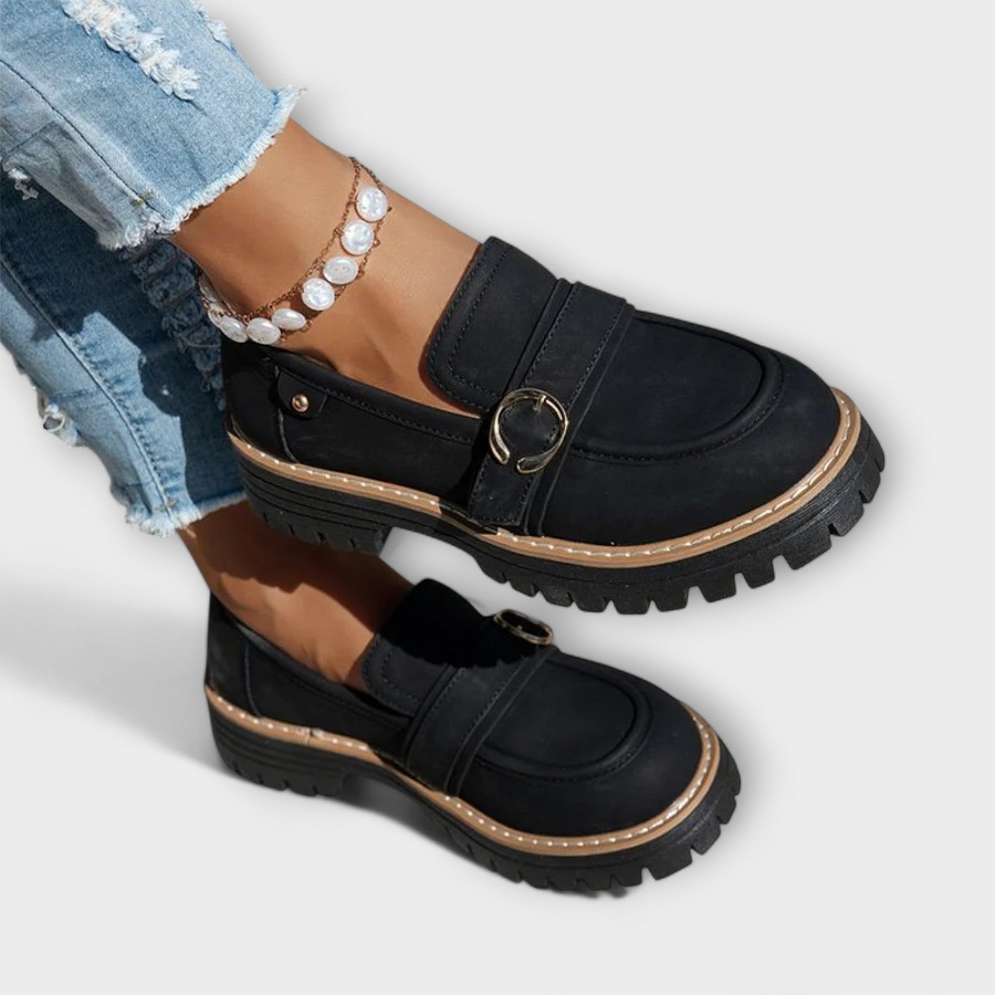 Lora – Casual Loafers med Rund Snude
