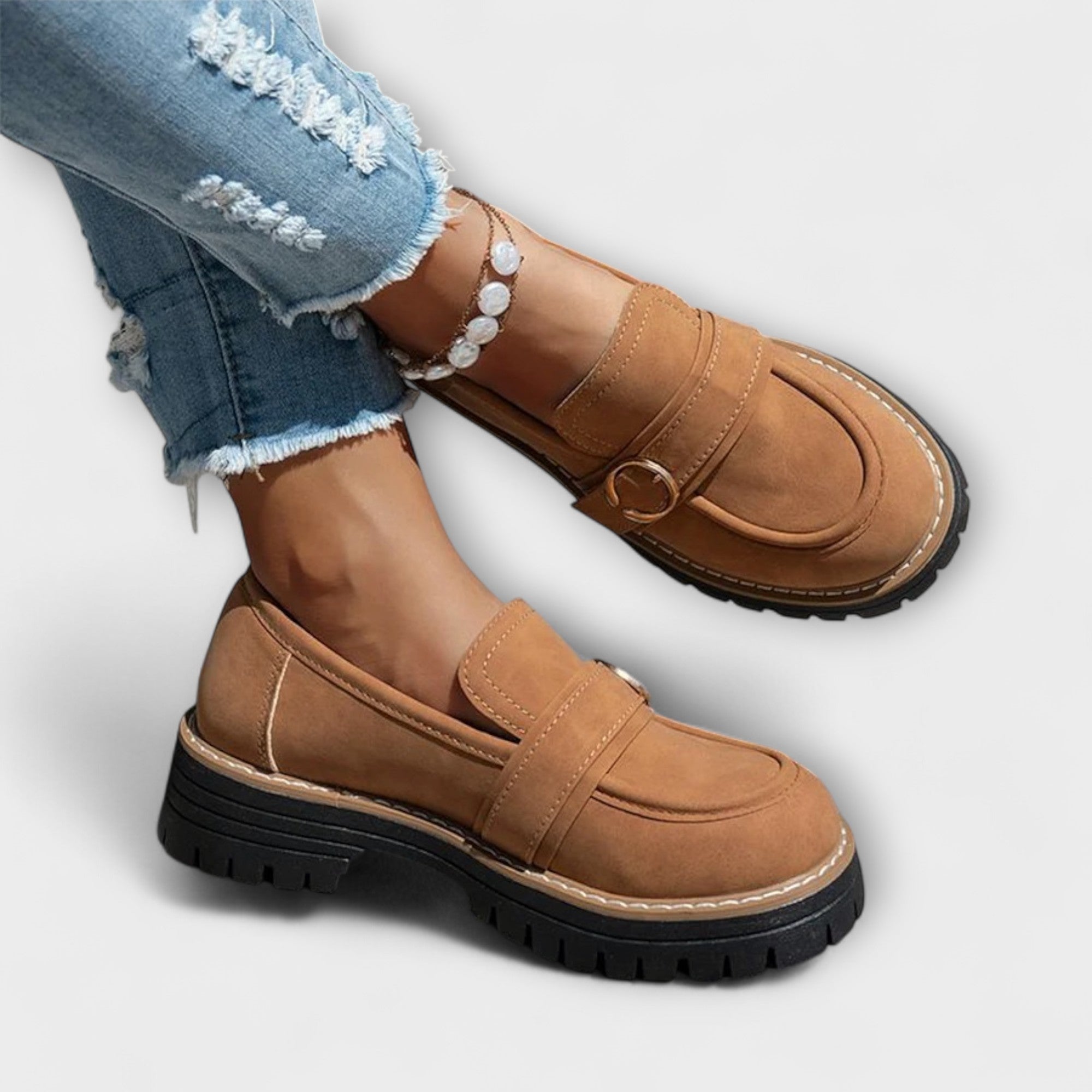 Lora – Casual Loafers med Rund Snude