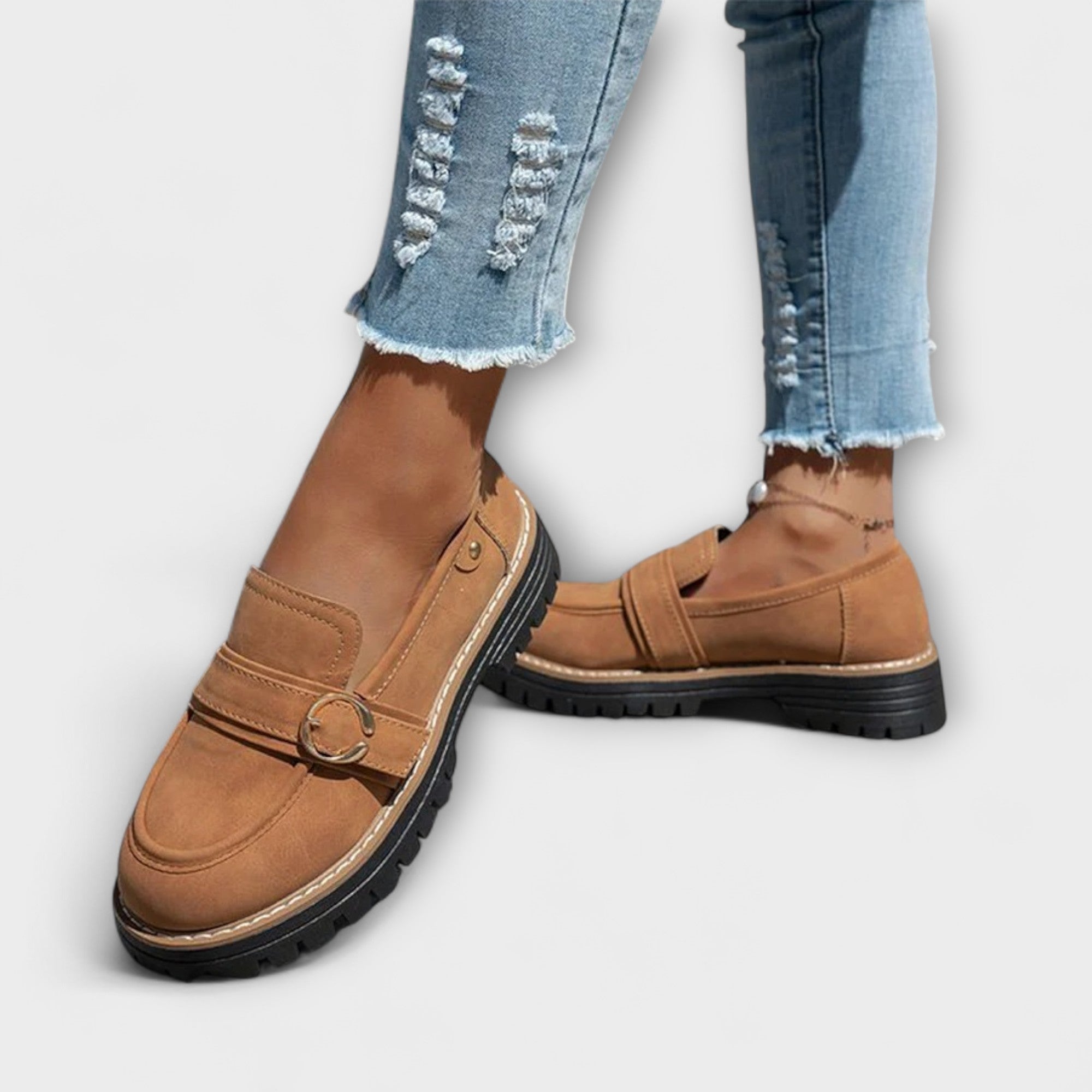 Lora – Casual Loafers med Rund Snude
