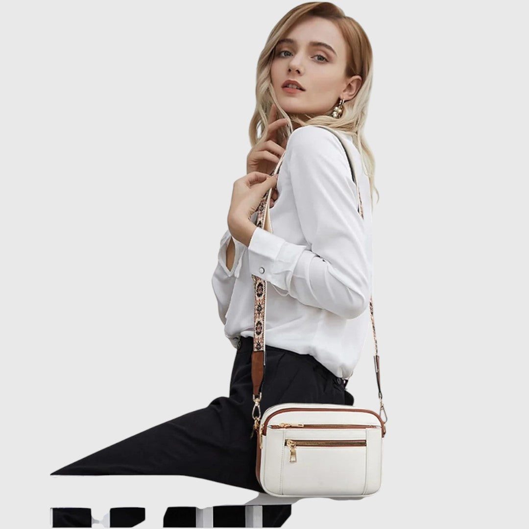 Sharena™ – Skuldertaske med blomstret rem