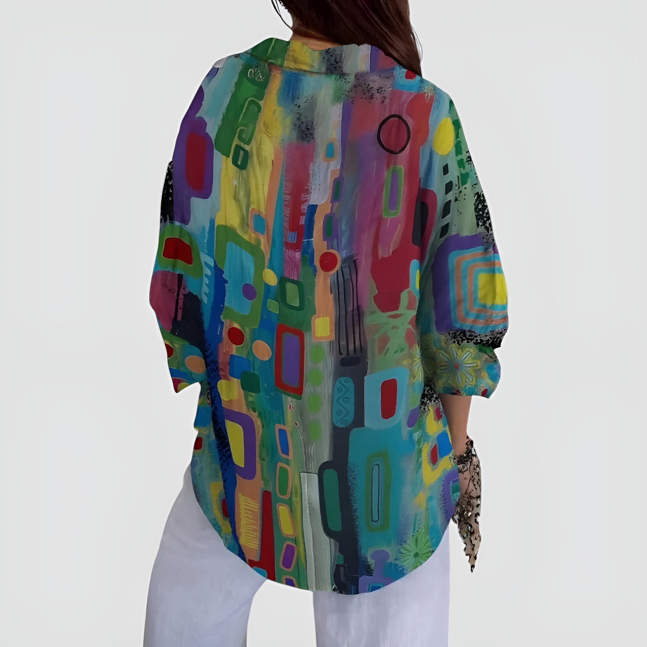 Ida™ bluse med farverigt design
