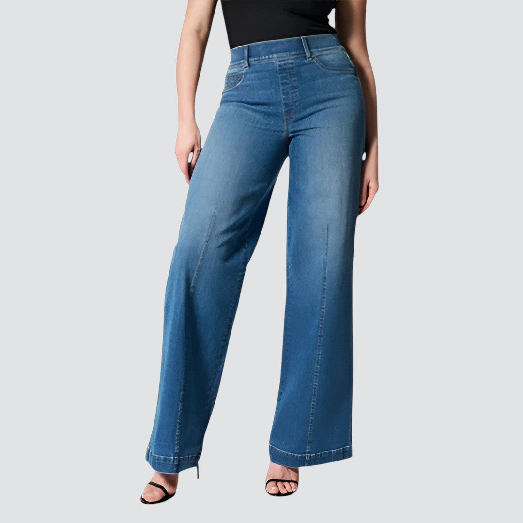 Nora | Højtaljede Denimjeans med Brede Ben