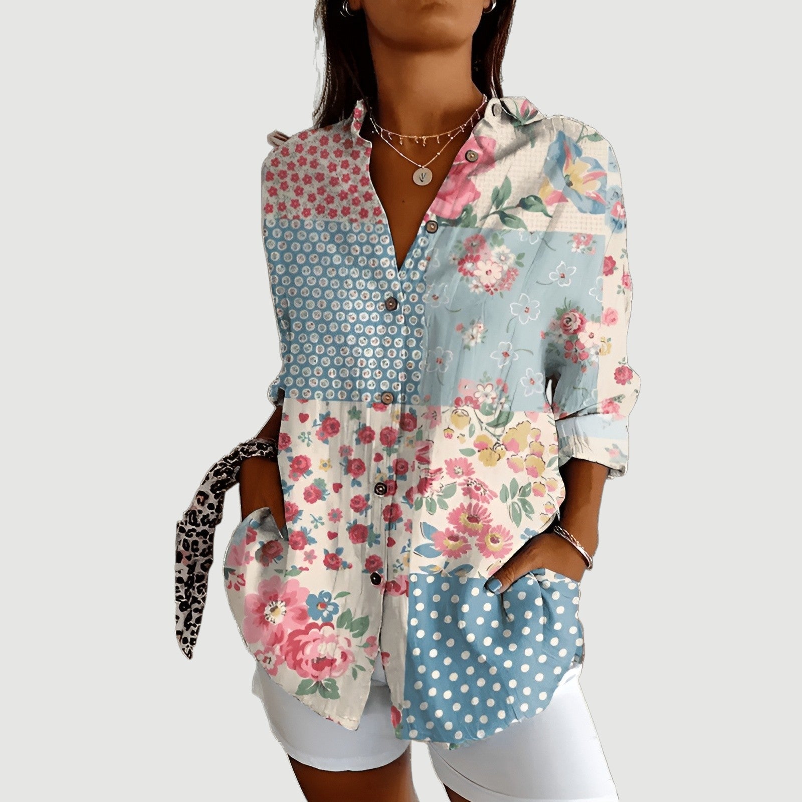 Liv™ | Bluse med farverigt design