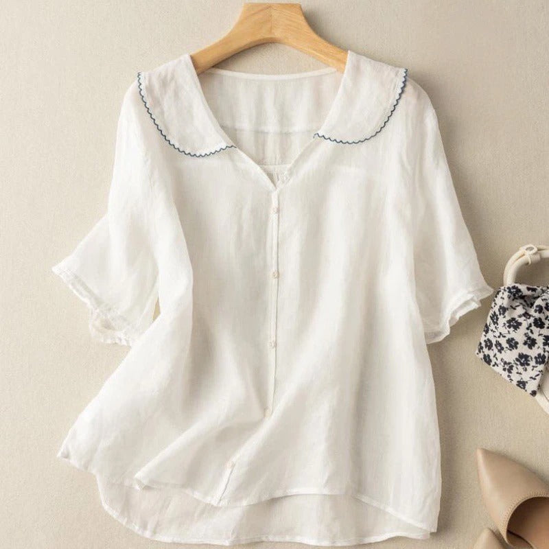 Sofia™ | Luftig linnedbluse 
