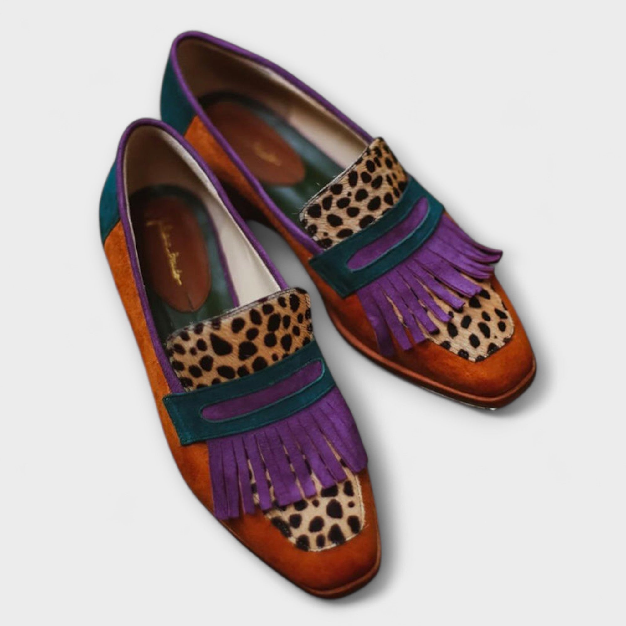 Fallon – Brun Loafer med Leopardprint