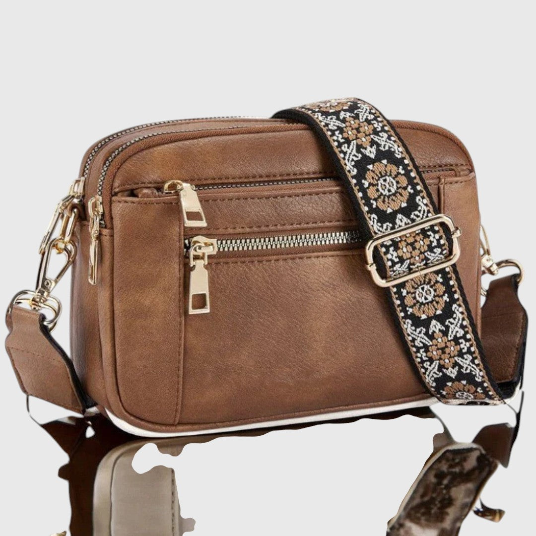 Sharena™ – Skuldertaske med blomstret rem