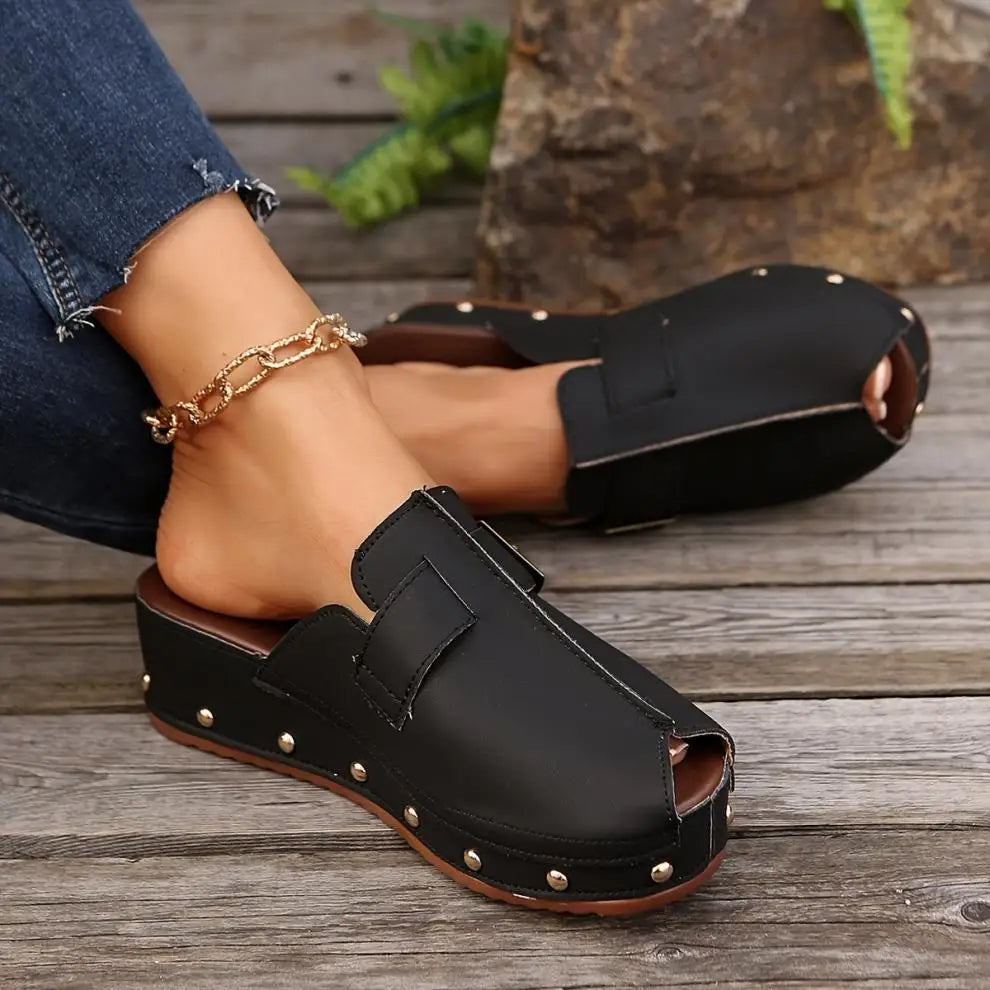 Liva | Elegant Komfort Sandal med Let Kilehæl