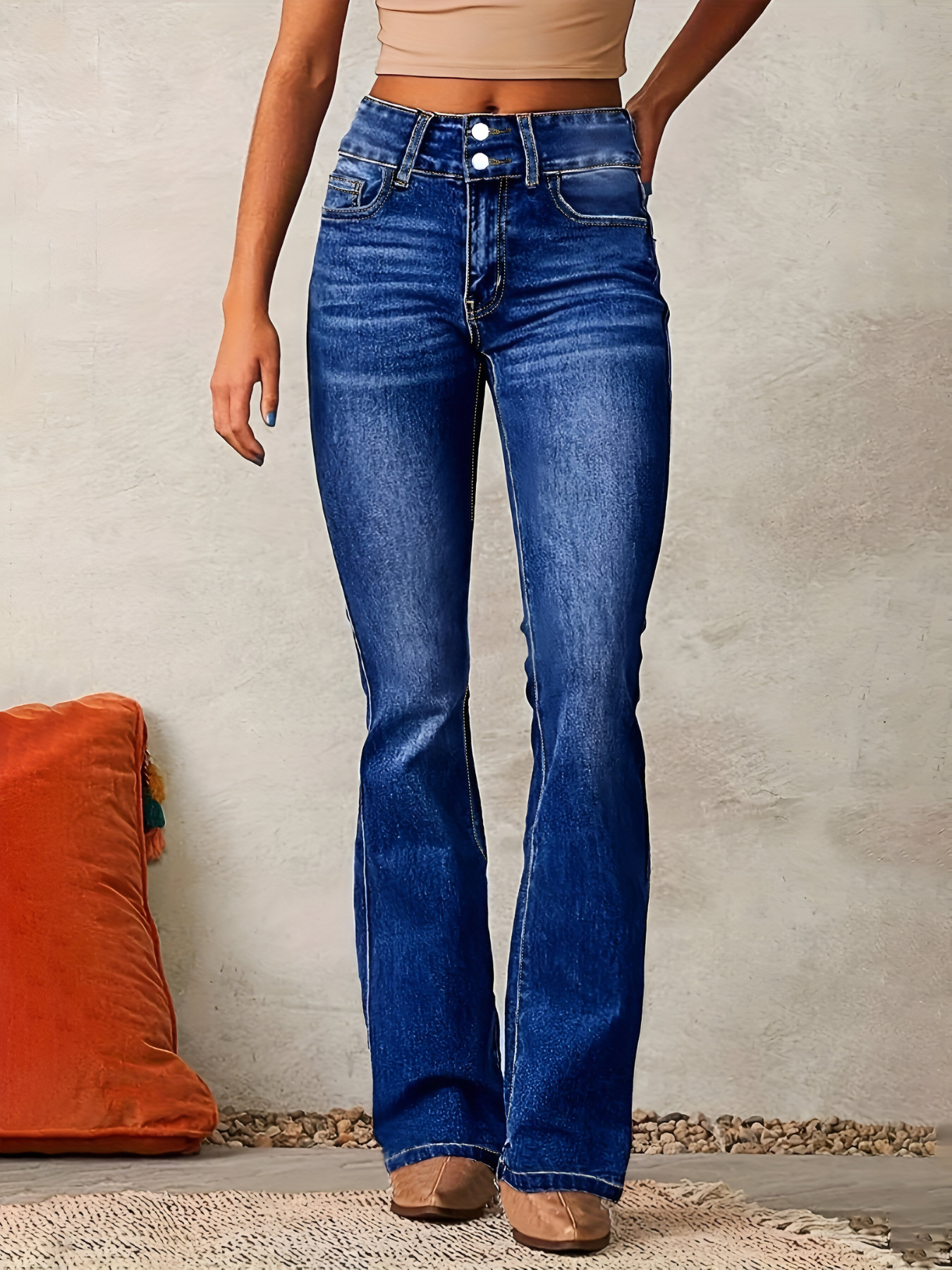 Isabel™ – Højtaljede Udbukede Jeans