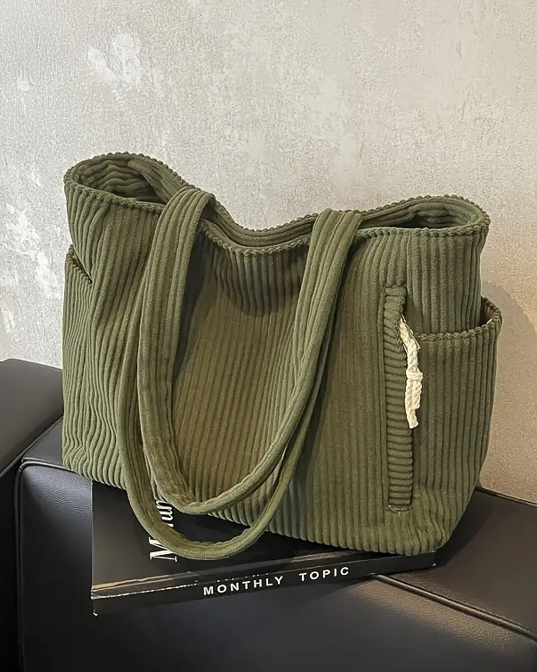 Tilda – Ribbet shopper med snore-detalje