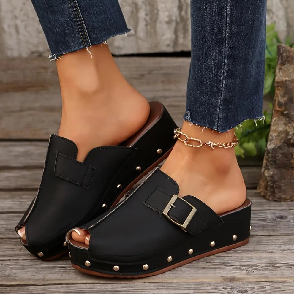 Liva | Elegant Komfort Sandal med Let Kilehæl