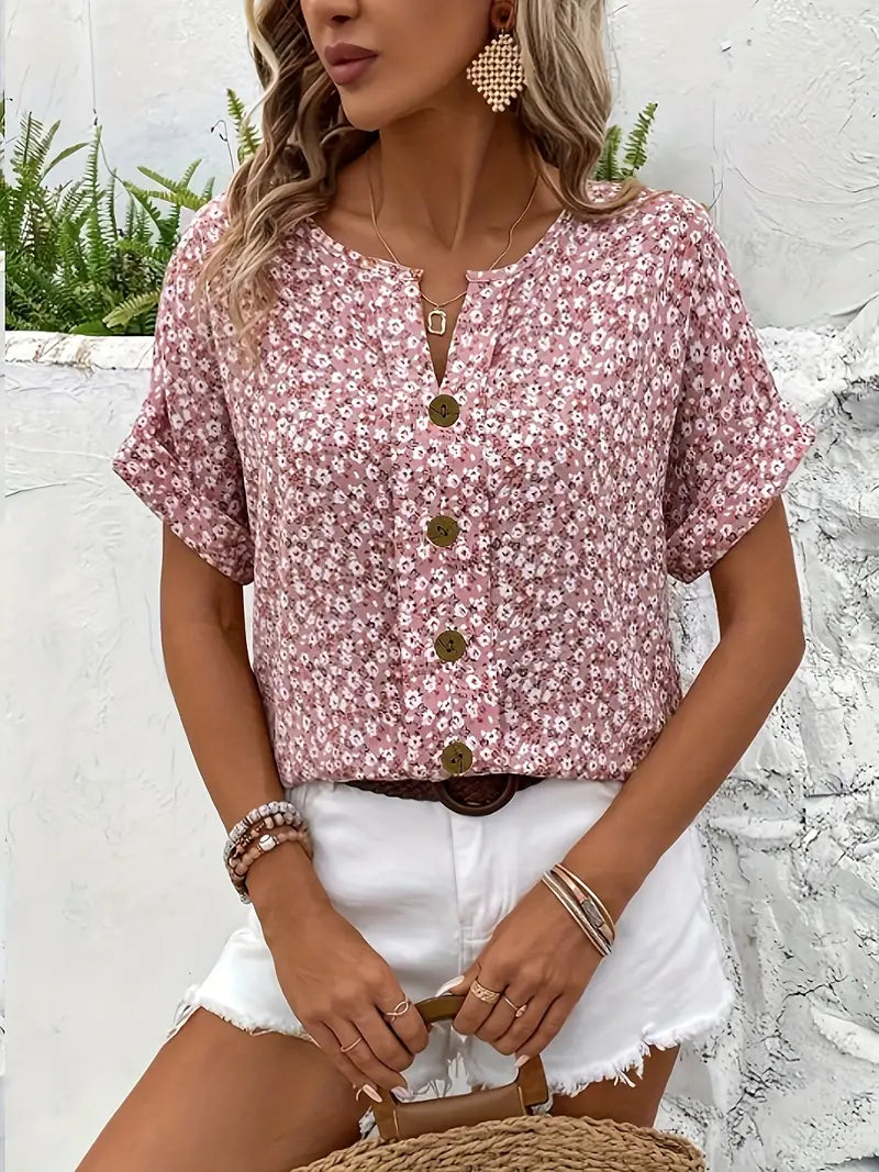 Sofia™ | Elegant Blomstret Bluse 