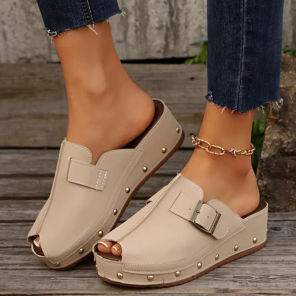 Liva | Elegant Komfort Sandal med Let Kilehæl