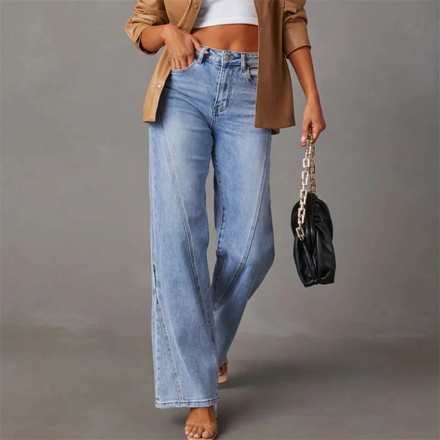 Sofia™ | Stilfulde Højtaljede Wide-Leg Jeans