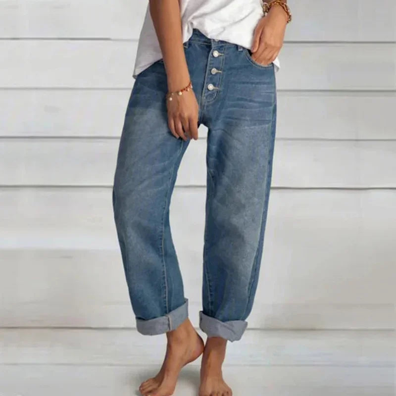 Sofia™ | Stilfulde Løse Højtaljede Jeans