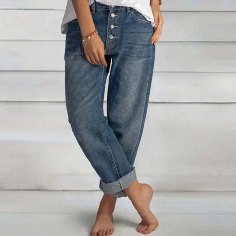 Sofia™ | Stilfulde Løse Højtaljede Jeans