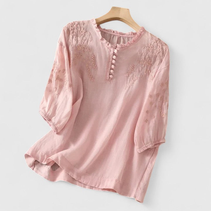 Sofia™ | Elegant Broderet Sommerbluse