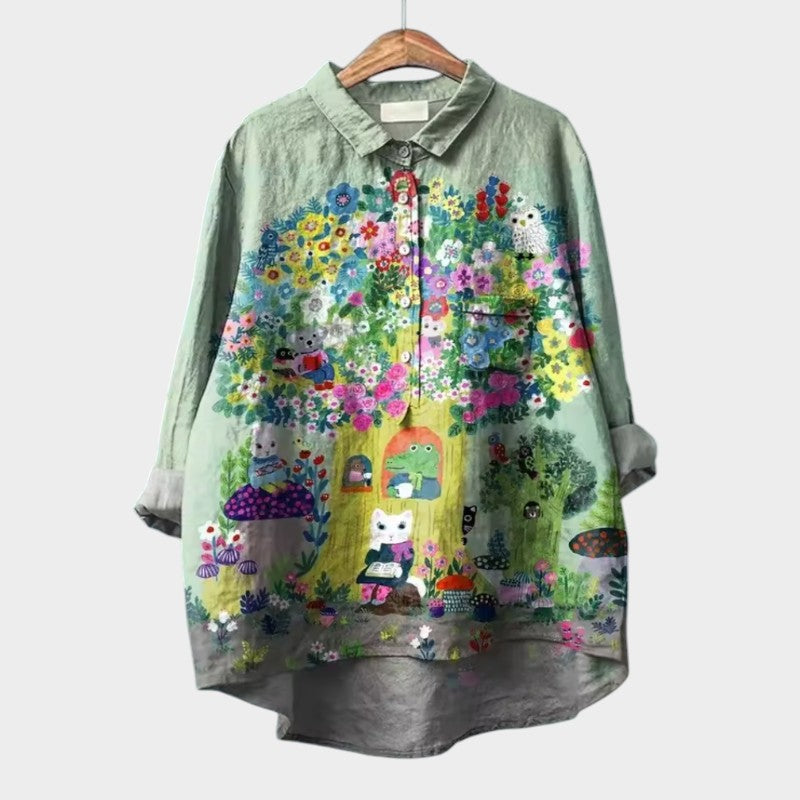 Sofia™ | Kunstnerisk Printbluse