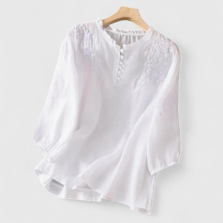Sofia™ | Elegant Broderet Sommerbluse