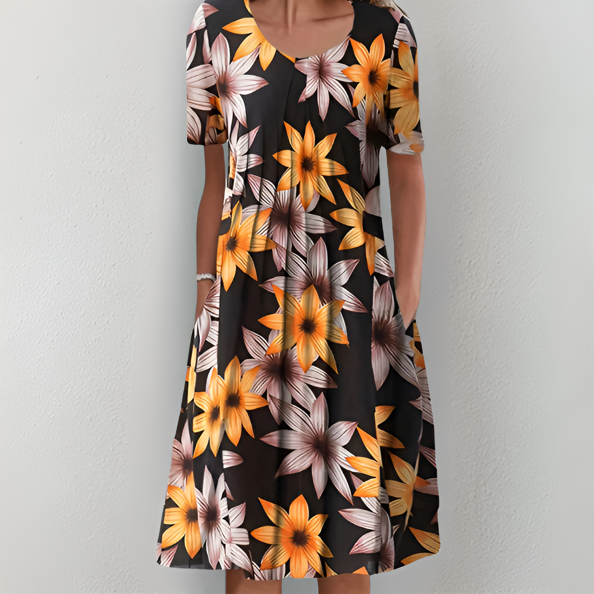 Sofia™ | Blomstret Midikjole