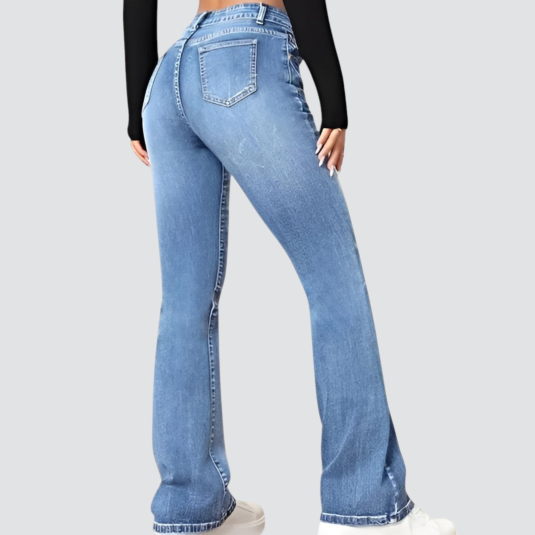 Edna | Stilfulde Højtaljede Jeans med Brede Ben