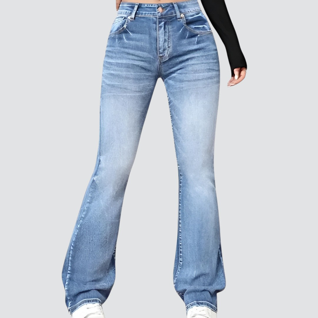 Edna | Stilfulde Højtaljede Jeans med Brede Ben