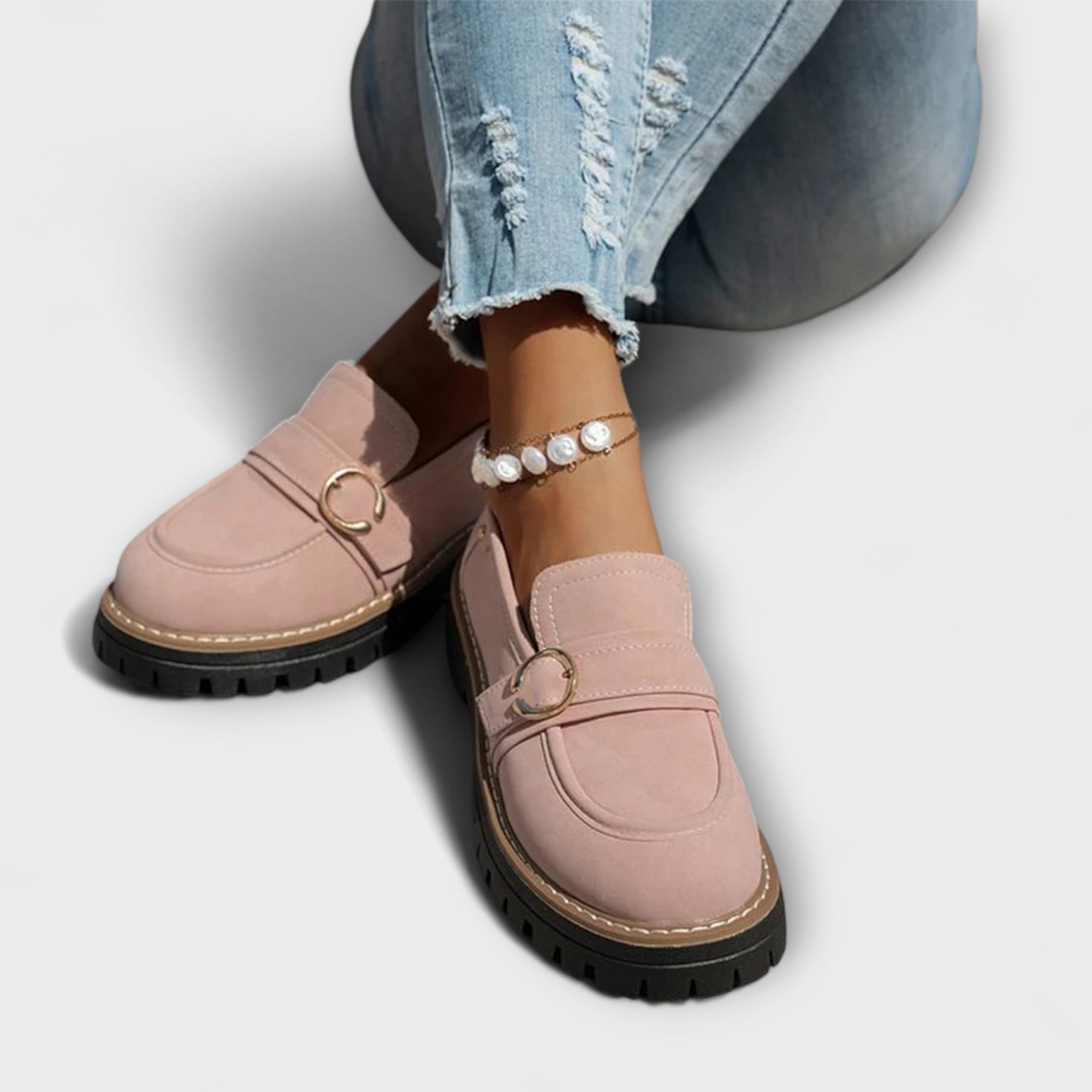 Lora – Casual Loafers med Rund Snude