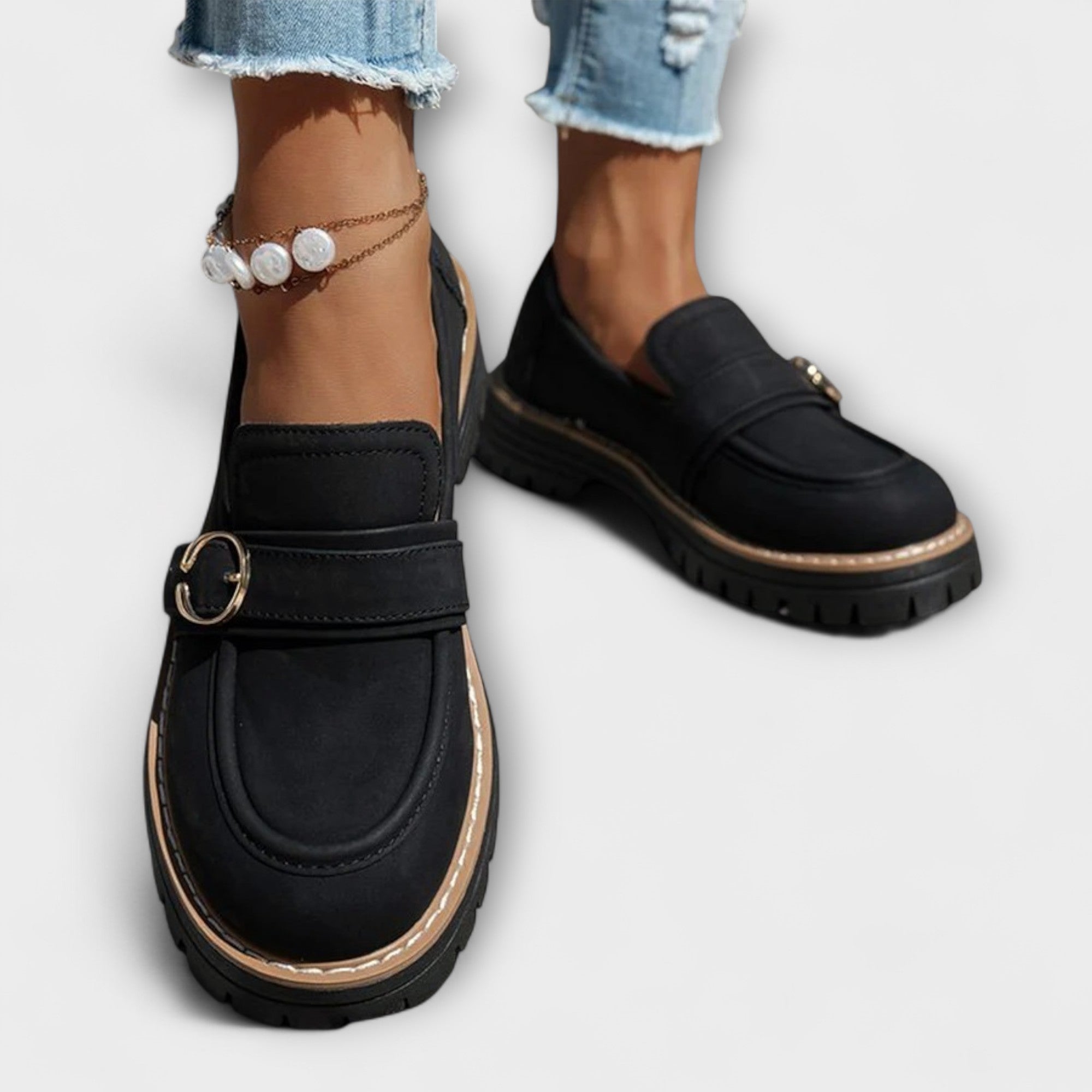 Lora – Casual Loafers med Rund Snude