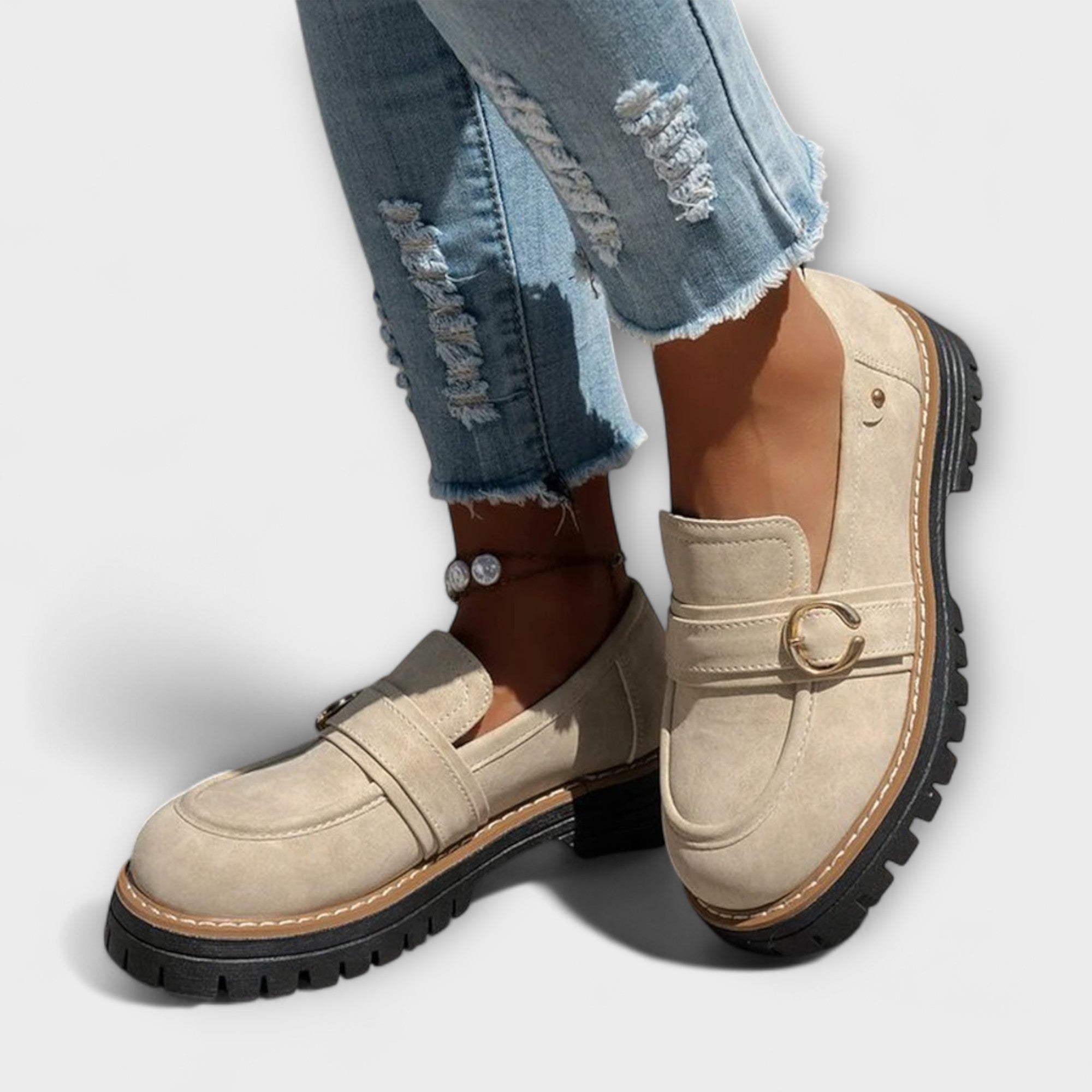 Lora – Casual Loafers med Rund Snude