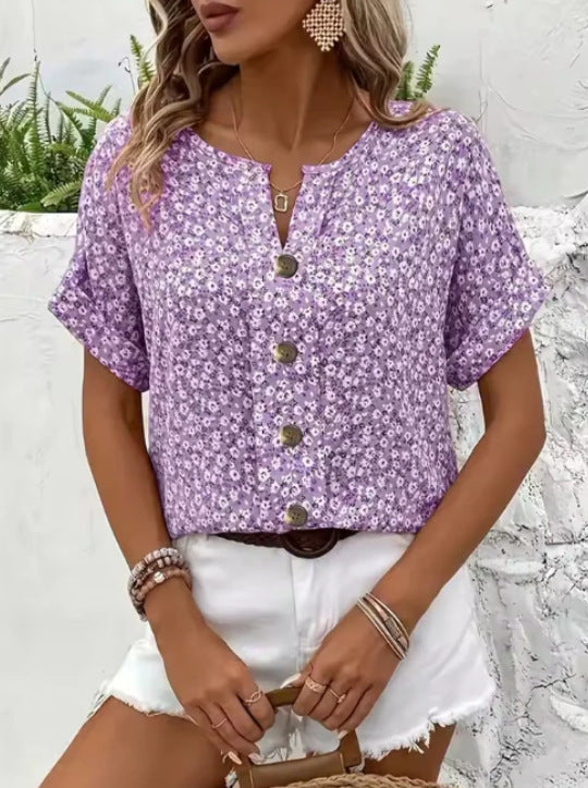 Sofia™ | Elegant Blomstret Bluse 